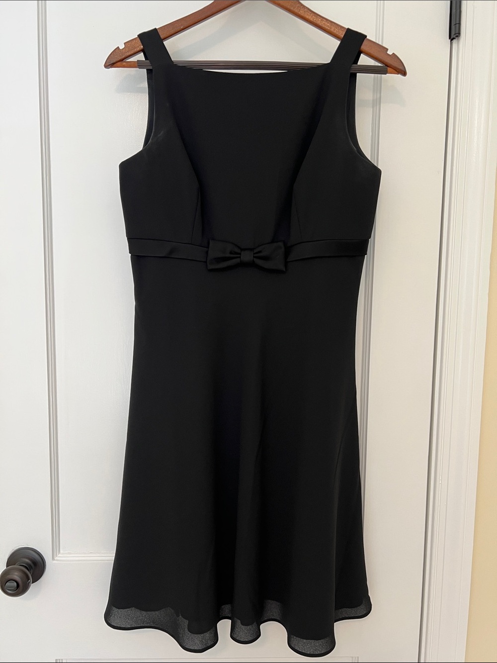Laundry By Shelli Segal Black Midi Dress with simple black bow.
